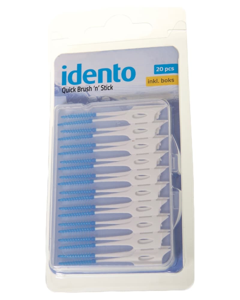 Idento Quick Brush´n´stick inkl. Travelboks (Blå) 20 stk.