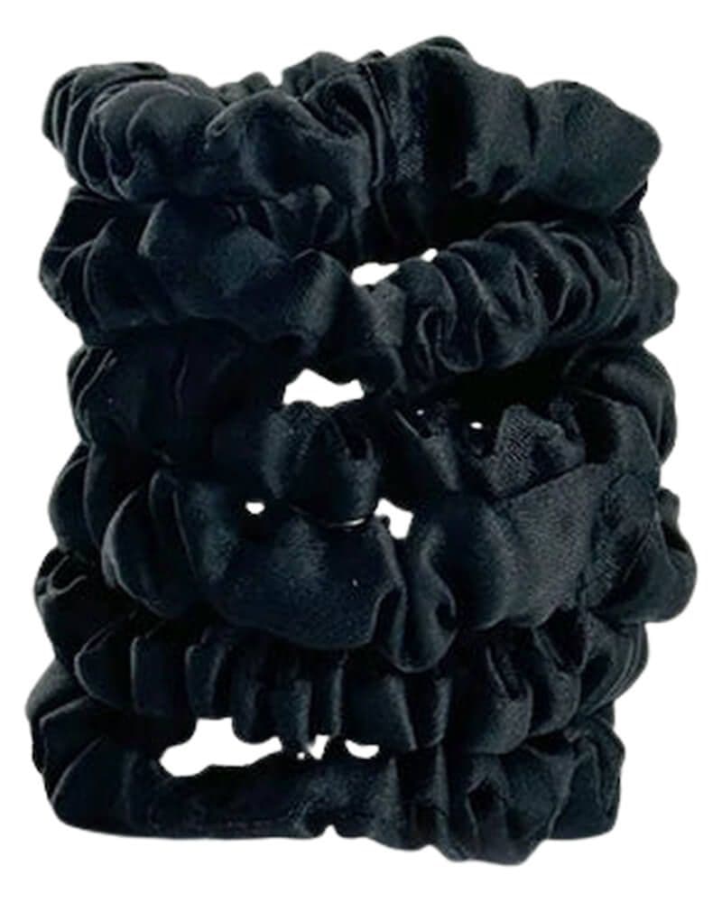 Yuaia 6-pak Soft Satin Scrunchies Small Black 6 stk.