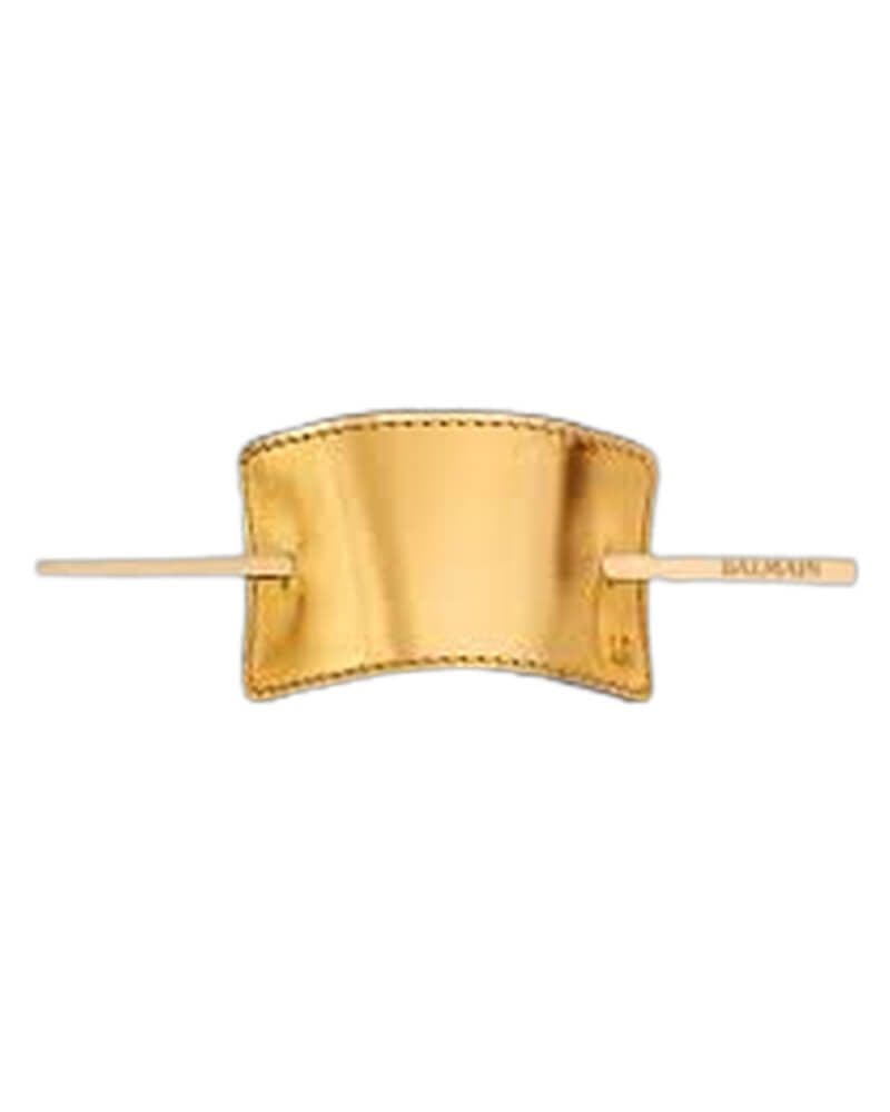 Balmain Hair Couture Hair Barrette Leather – Gold
