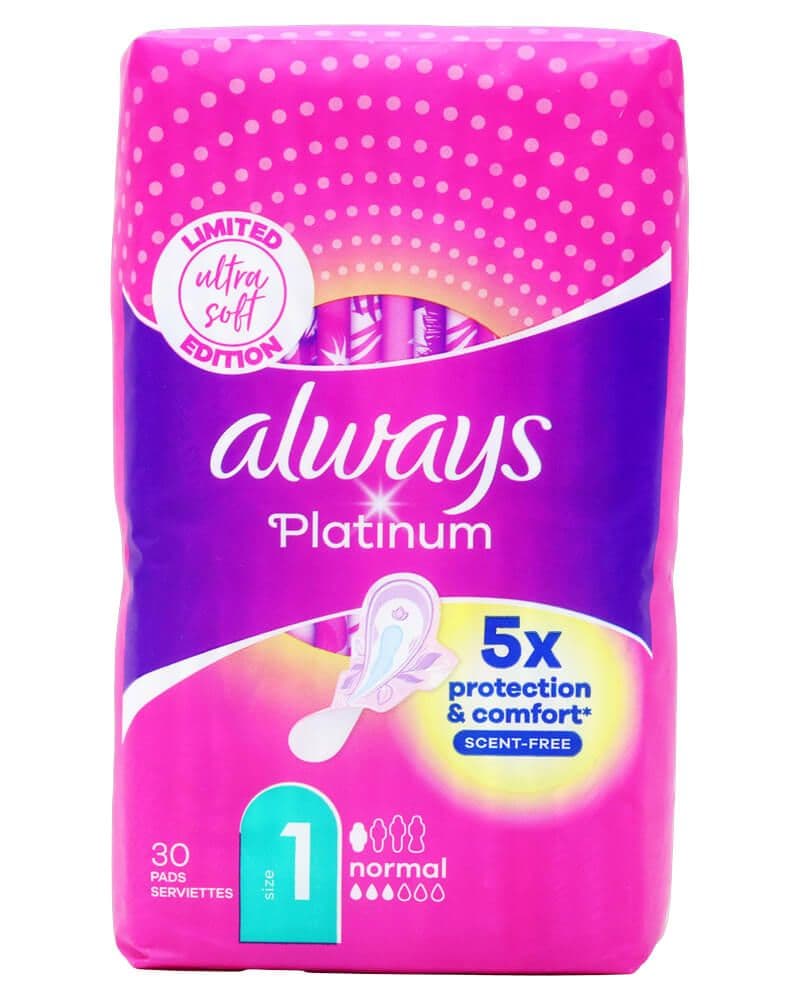 Always Platinum Normal Sanitary Pads with Wings 30 stk.