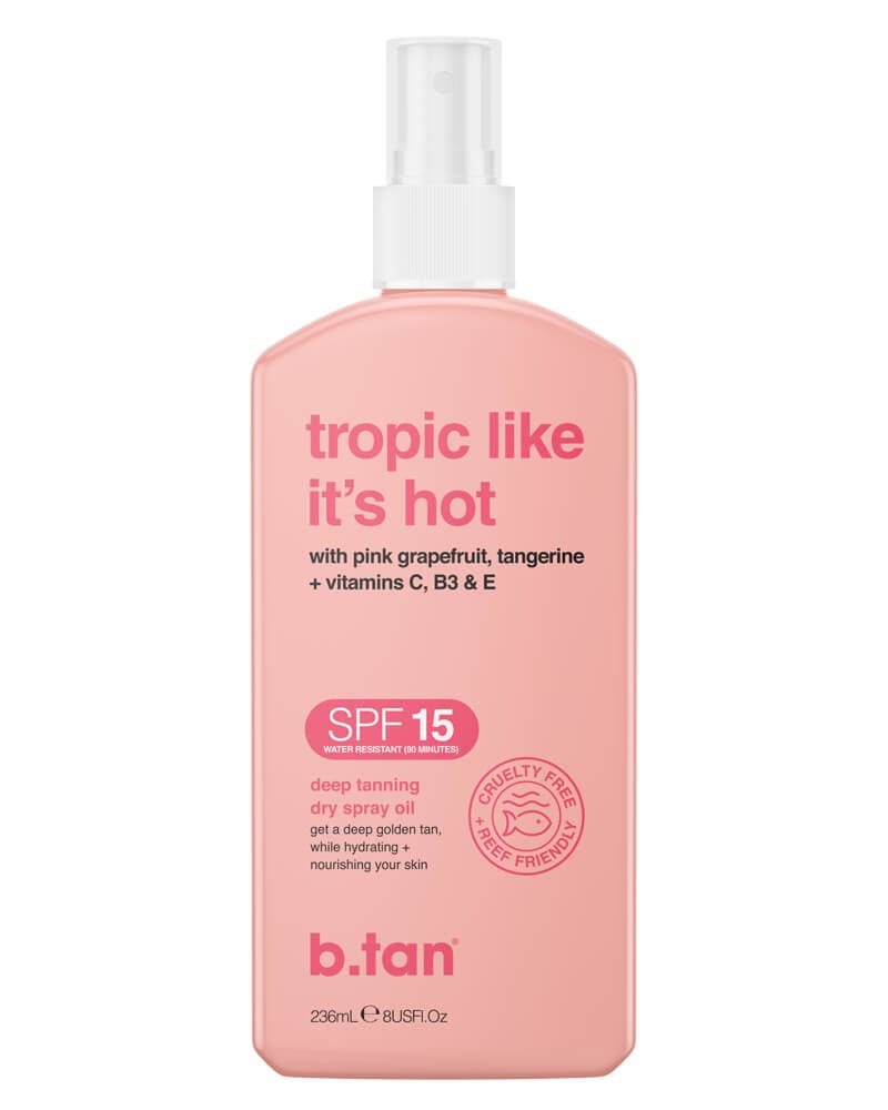 b.tan Tropic Like It"'s Hot Dry Spray Oil Sunscreen SPF 15 (U) 236 ml
