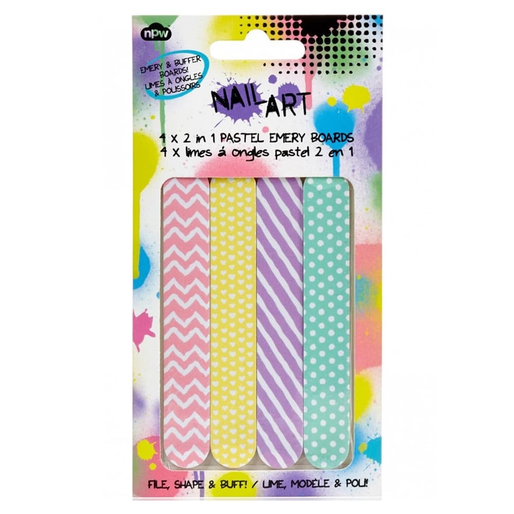 Npw Nail Art Files - Pastel Emery Boards 4 stk.