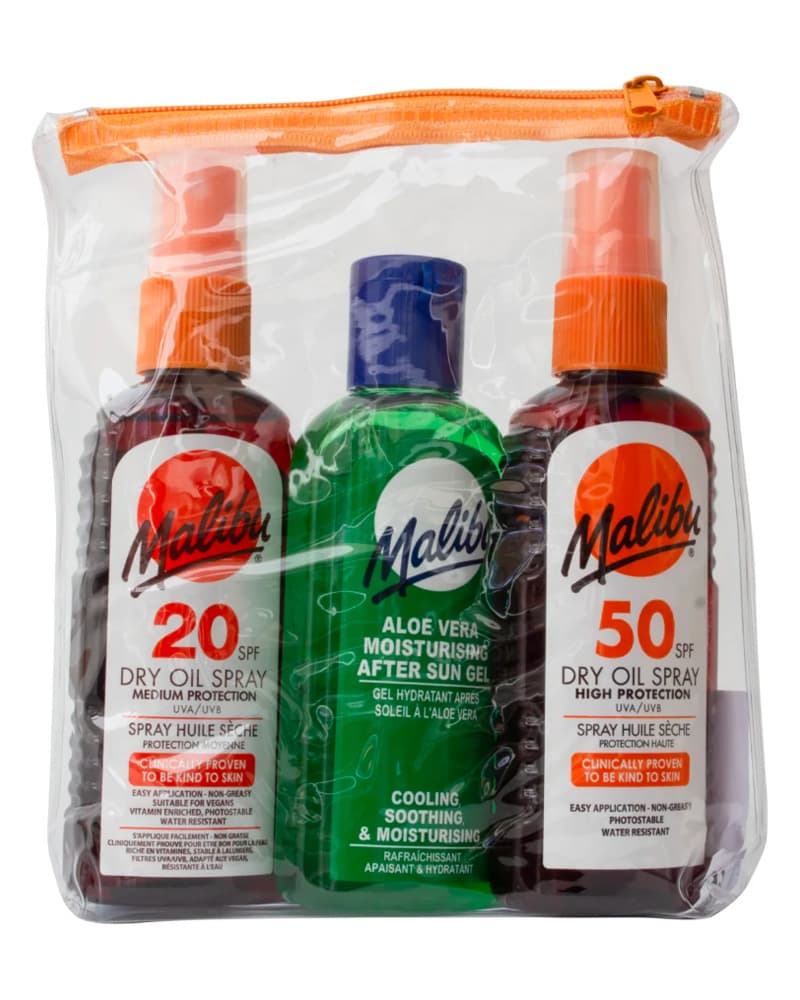 Malibu Travel Pack Dry Oil Spray SPF20 & SPF50 (F) 300 ml 3 stk.