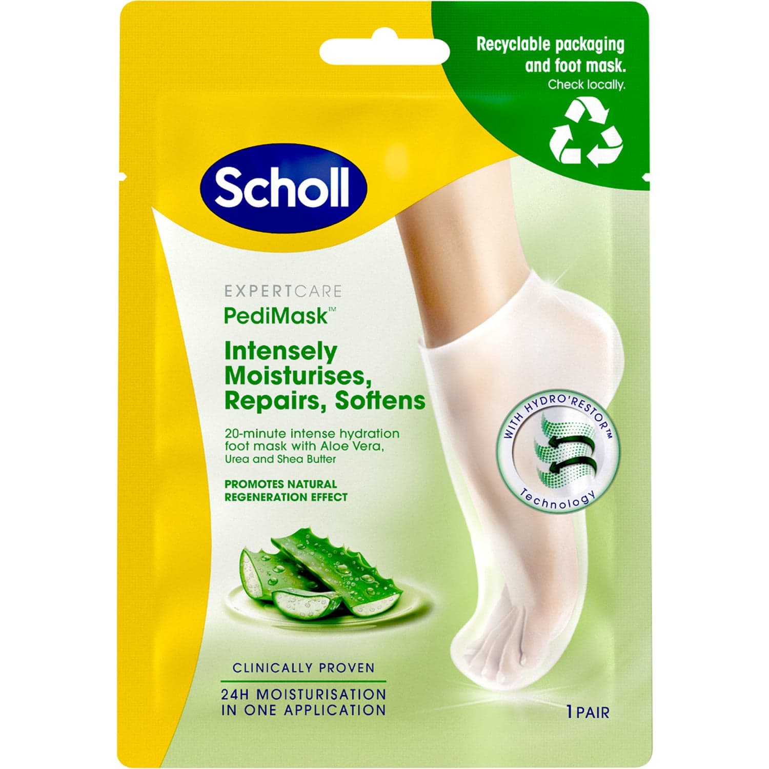 Scholl Expertcare Moisturising PediMask™ Aloe Vera 1pair
