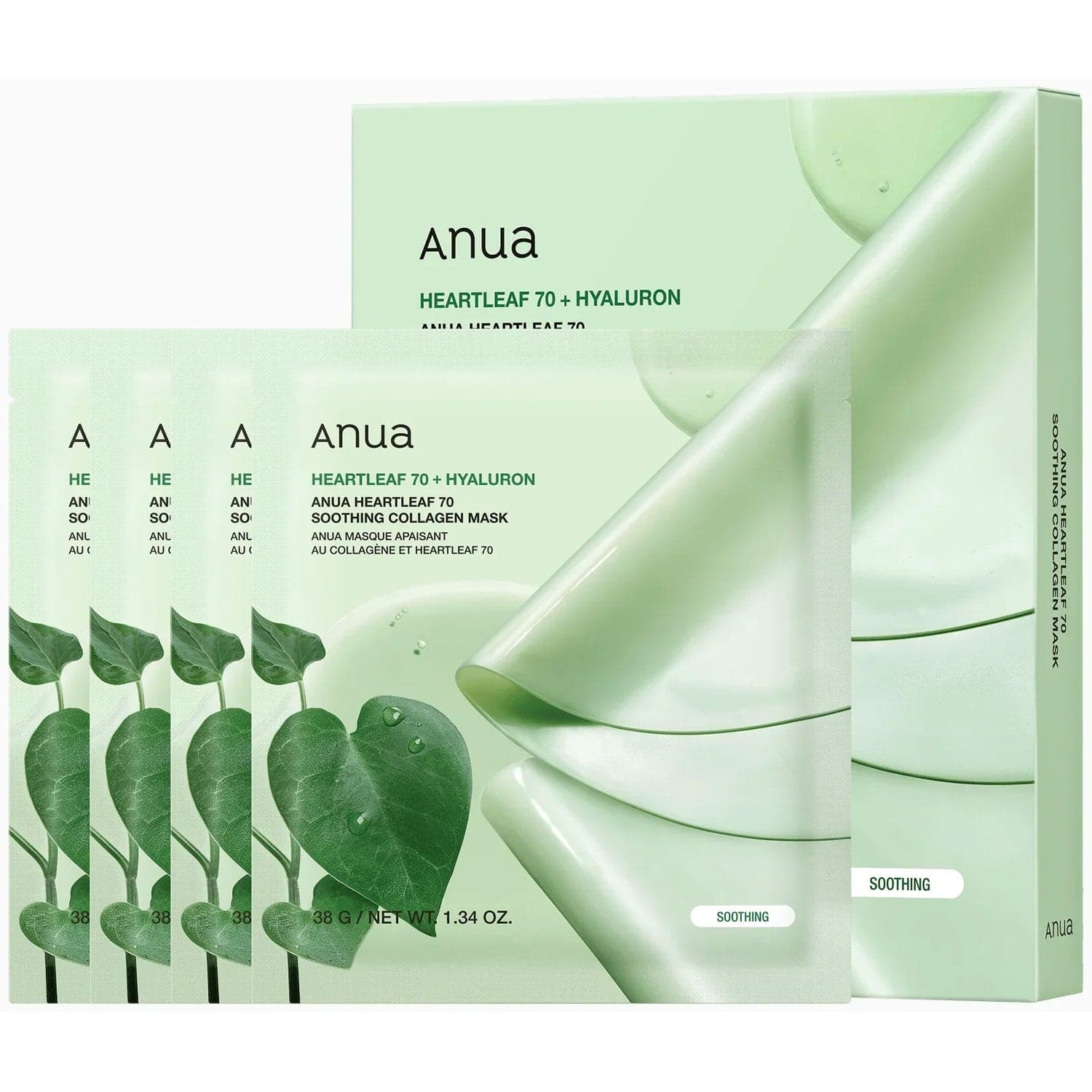Anua Heartleaf 70 Soothing Collagen Mask 4pk