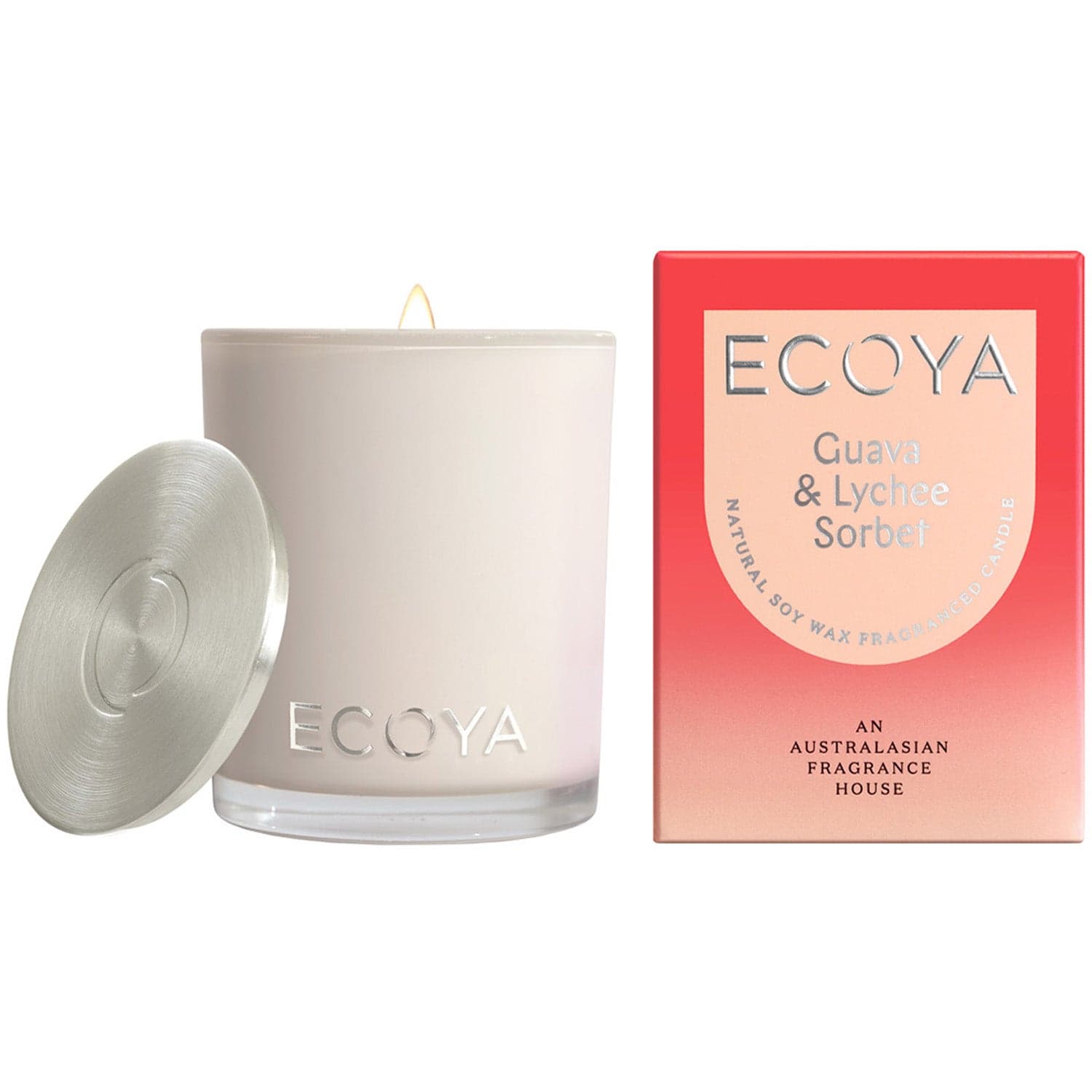 Ecoya Guava & Lychee Candle 80 gr 25t brennetid - 80 g