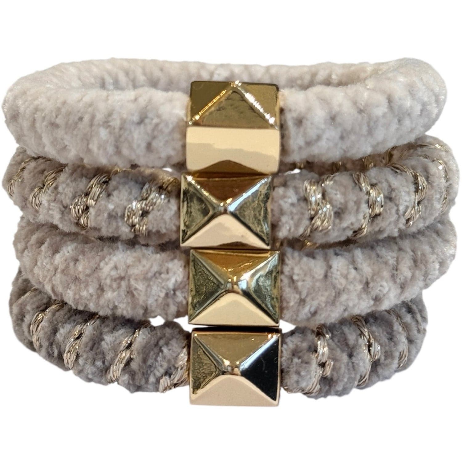 DARK Fluffy Fat Hair Tie Sand Mix 4pk