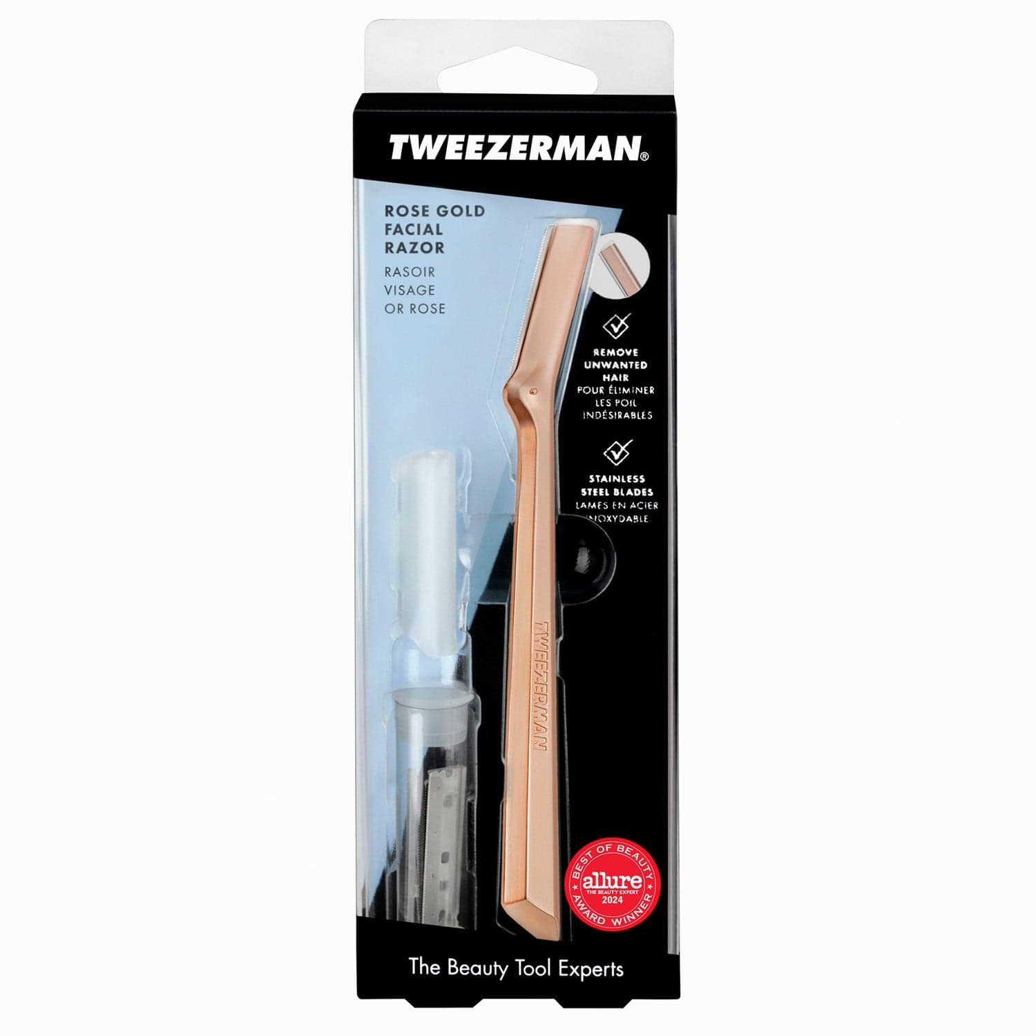 Tweezerman Retail Facial Razor Rose Gold Rose Gold - 1 pcs