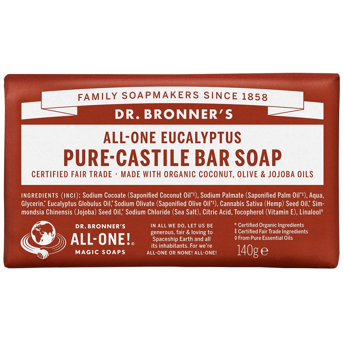 Dr. Bronner"'s Magic Soaps All-One Hemp Eucalyptus 140 g