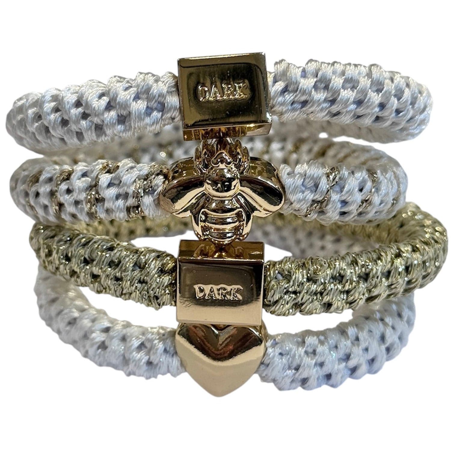 Dark Fat Hair Ties Combo White Mix - 4 pcs