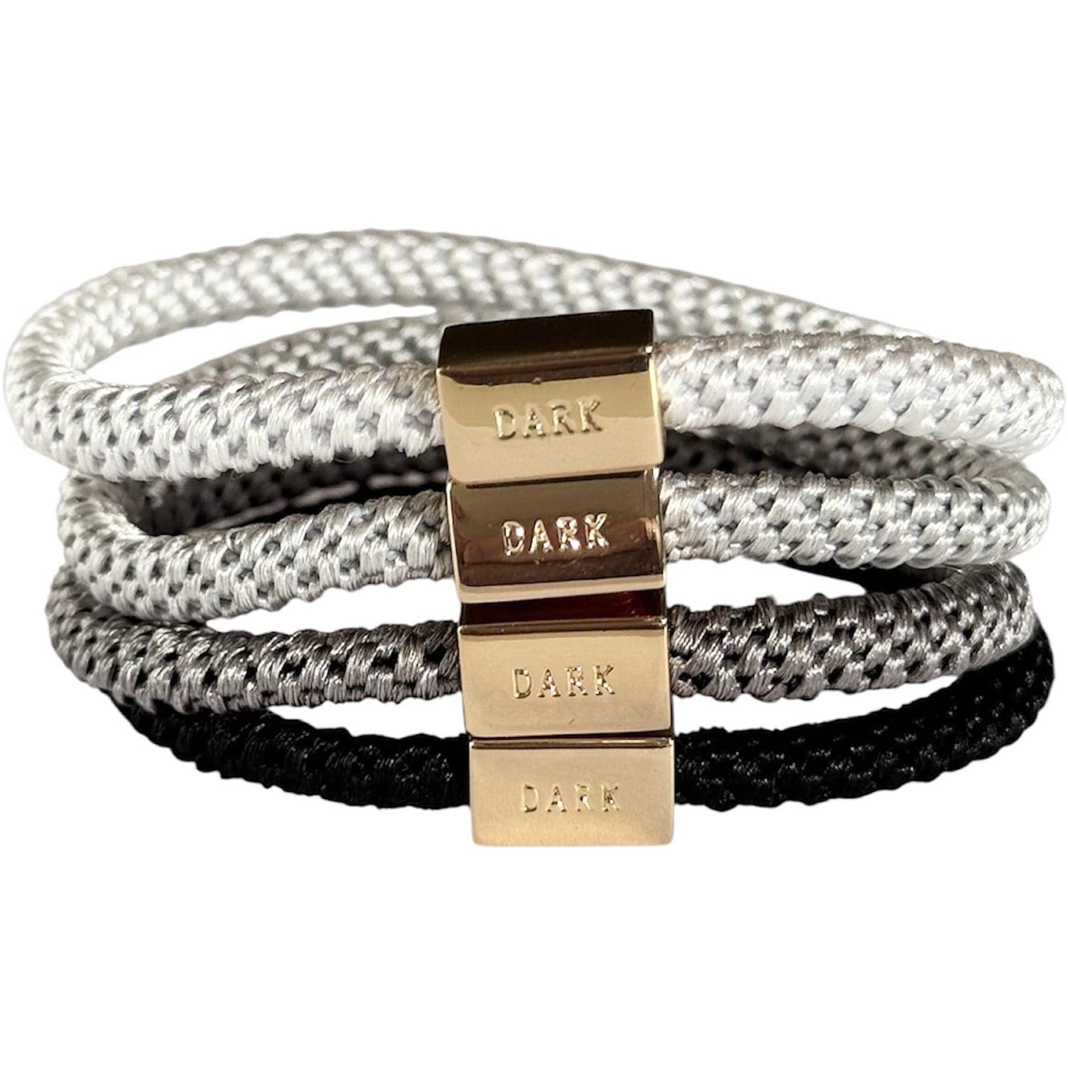 DARK Fat Hair Ties Thin Combo Grey Mix 4pcs