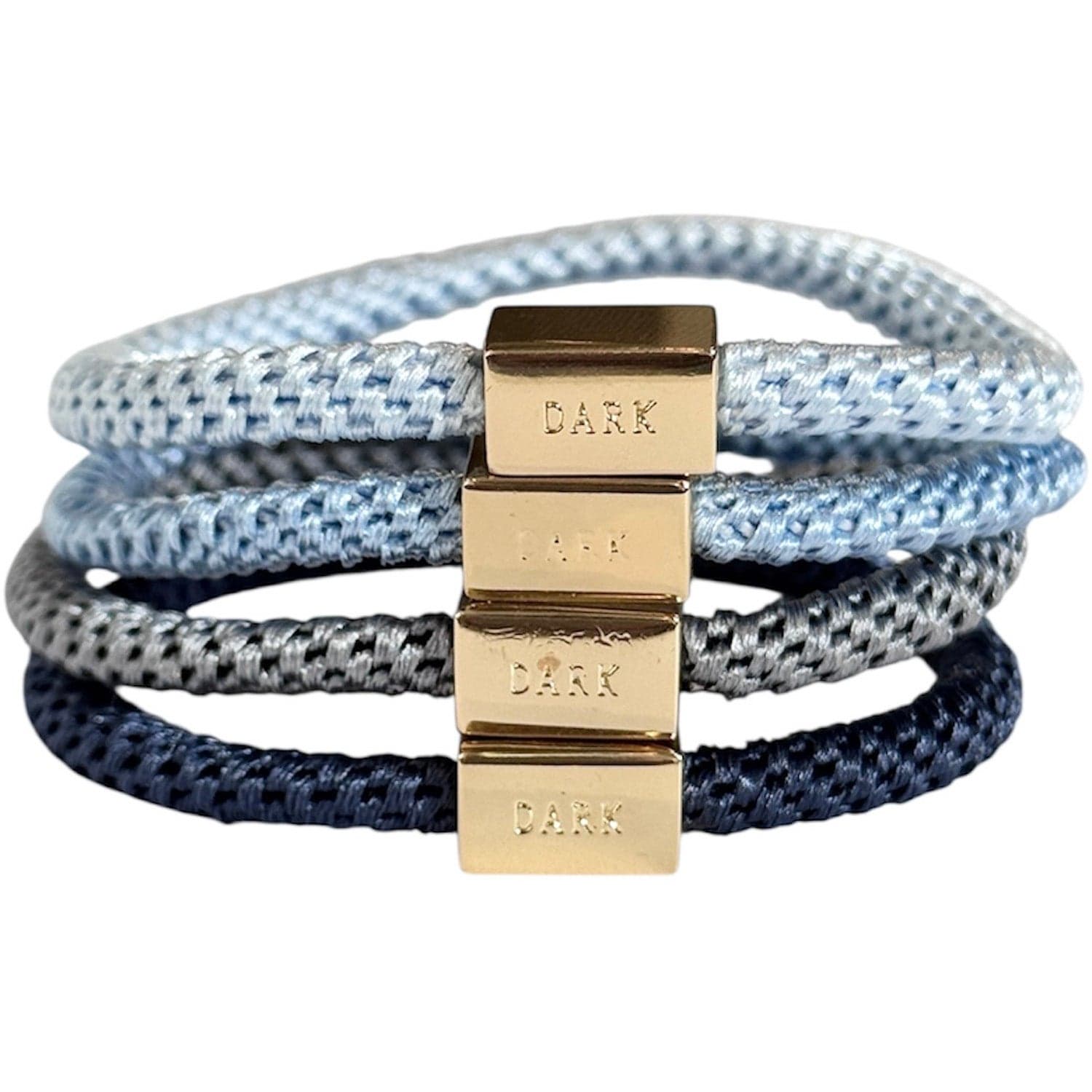 DARK Fat Hair Ties Thin Combo Blue Mix 4pcs