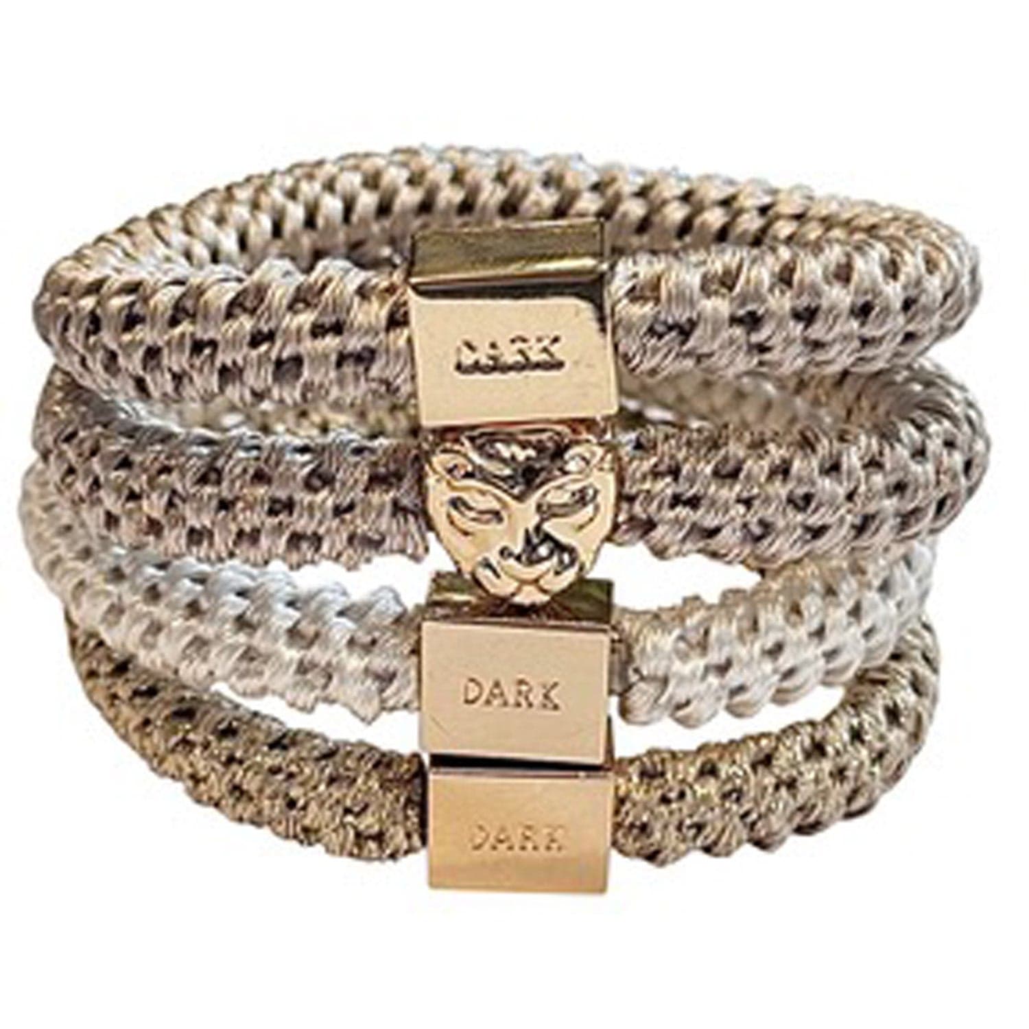 DARK Fat Hair Ties Combo Sand Mix With Gold 4pcs