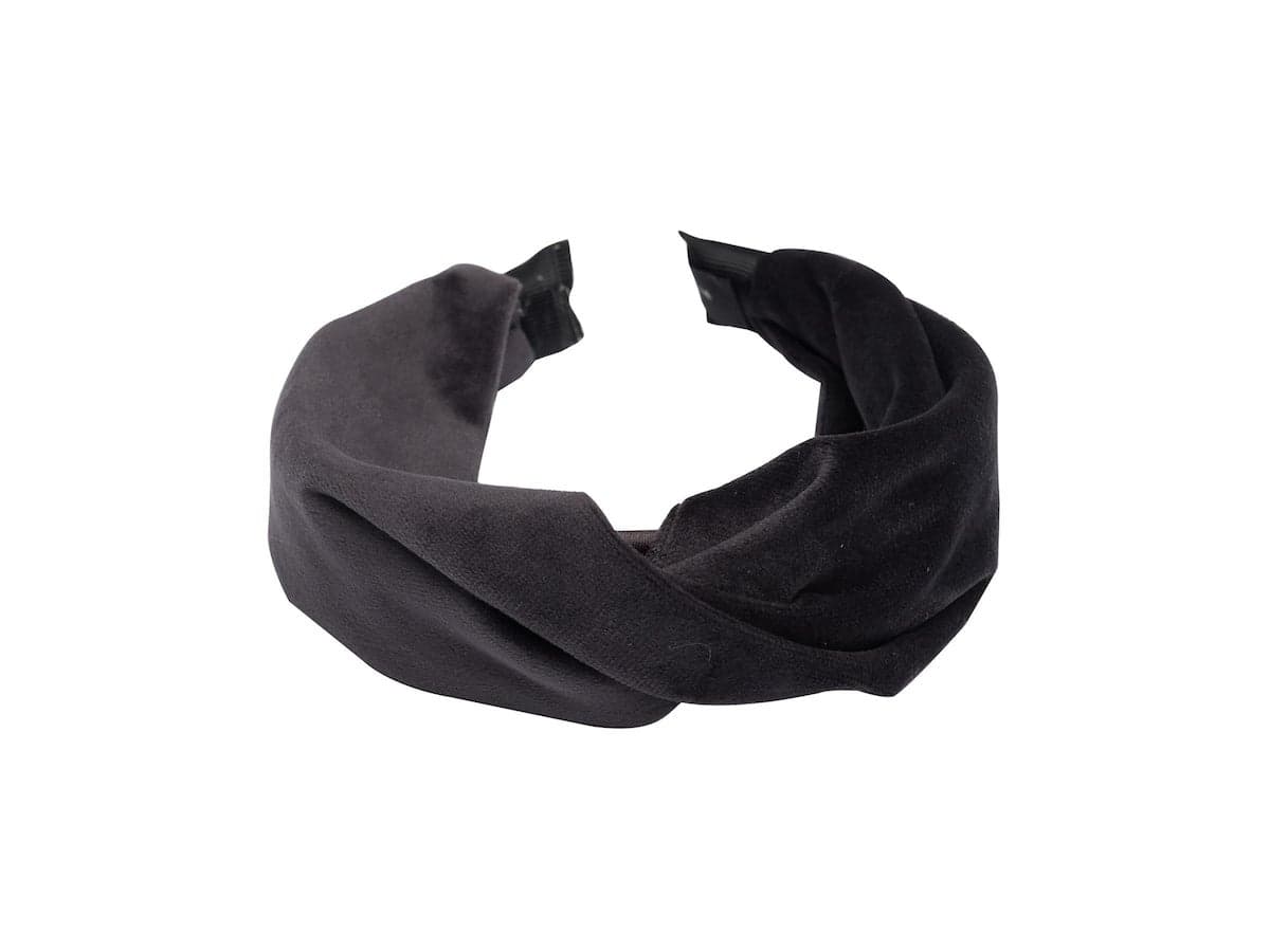 Dark Velor Folded Hair Hoop Charcoal - 1 pcs