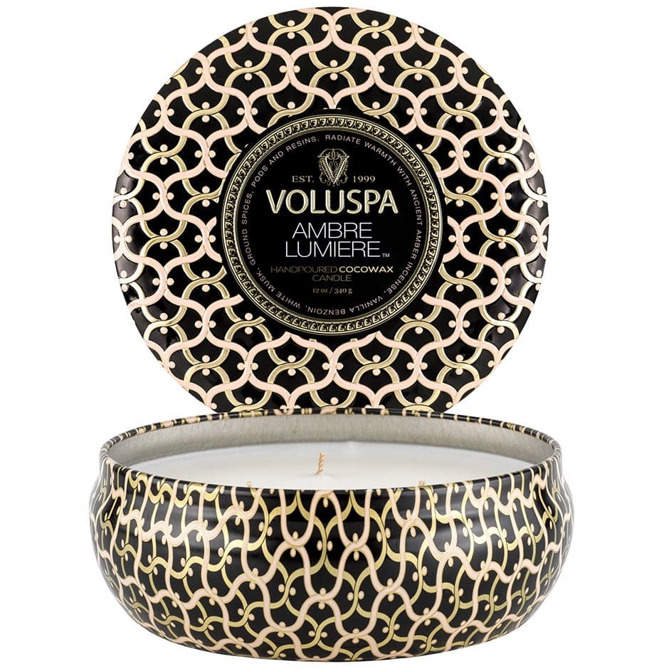 Voluspa 3-Wick Tin Candle Ambre Lumiere - 340 g