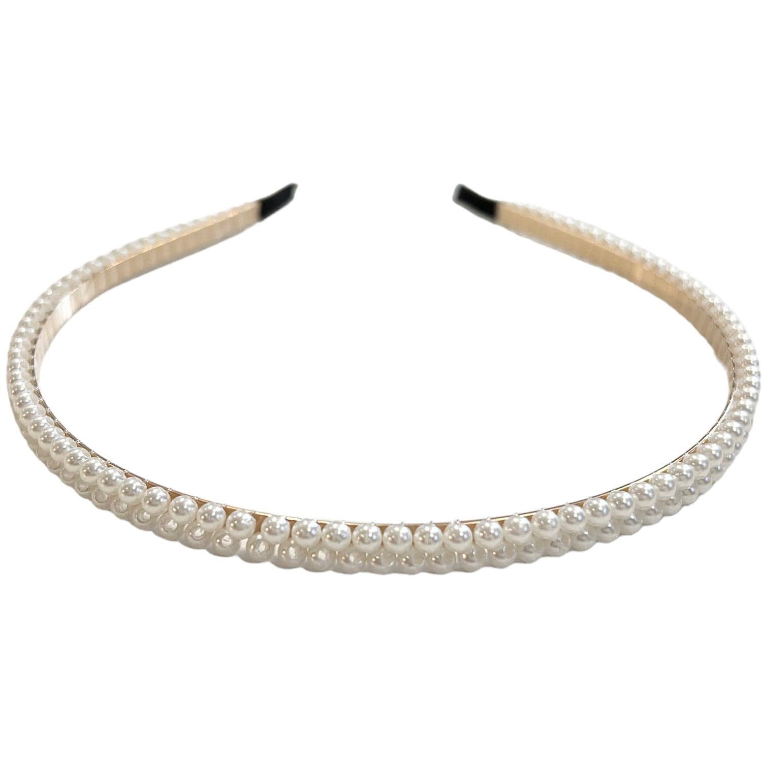 DARK Pearl Hair Band Row White Pearl