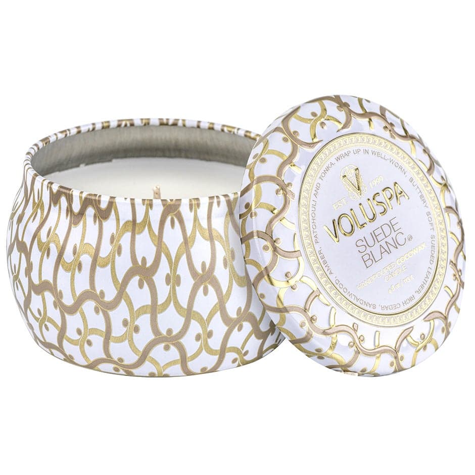 Voluspa Mini Tin Candle Suede Blanc - 113 g